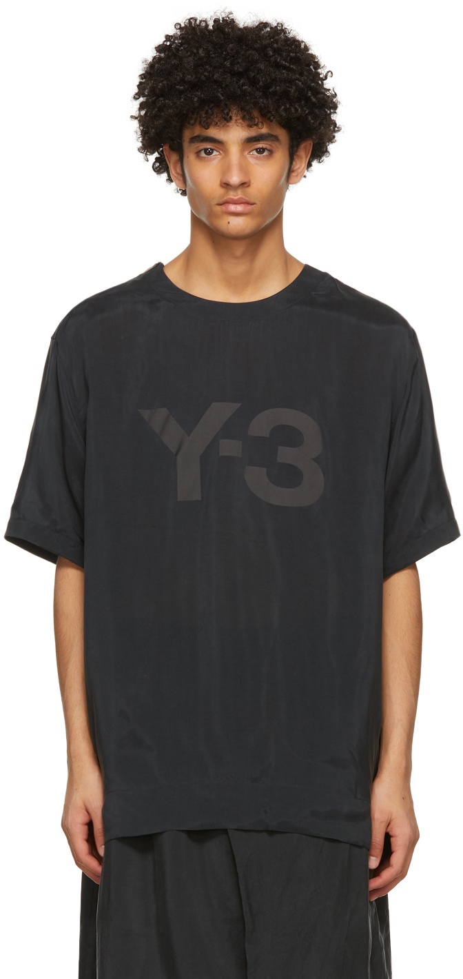 Photo: Y-3 Black Sanded Cupro T-Shirt