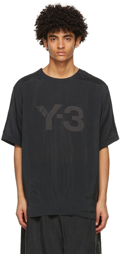 Photo: Y-3 Black Sanded Cupro T-Shirt