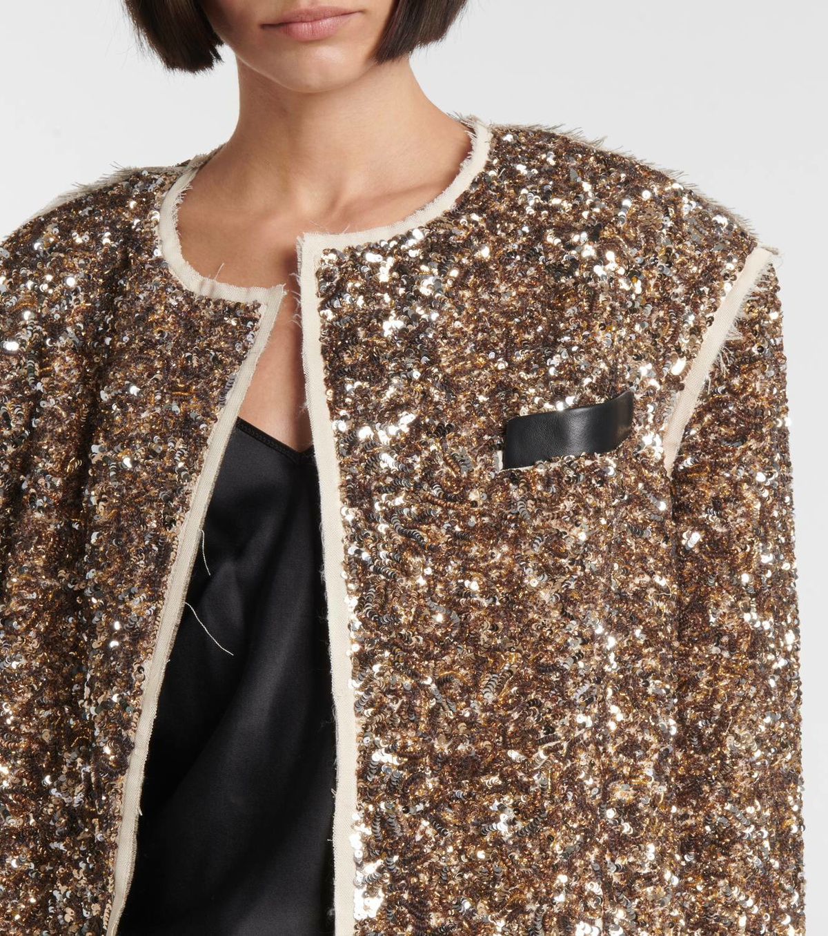 Jacques Wei Sequined leather jacket