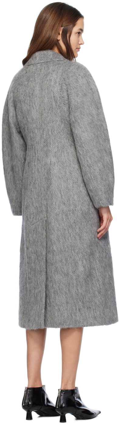 GANNI Gray Fluffy Coat GANNI