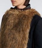Sacai Ribbed-knit wool-blend jacket