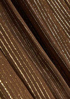 Petar Petrov Draped Striped Silk-blend Chiffon Gown Gold