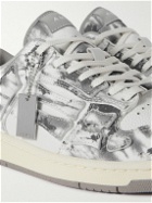 AMIRI - Skeleton Leather-Trimmed Tie-Dyed Canvas Sneakers - Gray