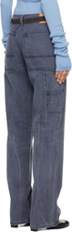 6397 Navy Long Painter Jeans