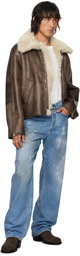 Séfr Brown Asante Faux-Leather Jacket
