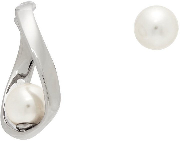 Photo: Dries Van Noten Silver Pearl Cuff Earrings