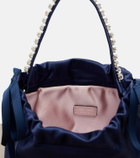 Jimmy Choo Drawstring Mini embellished satin top-handle bag