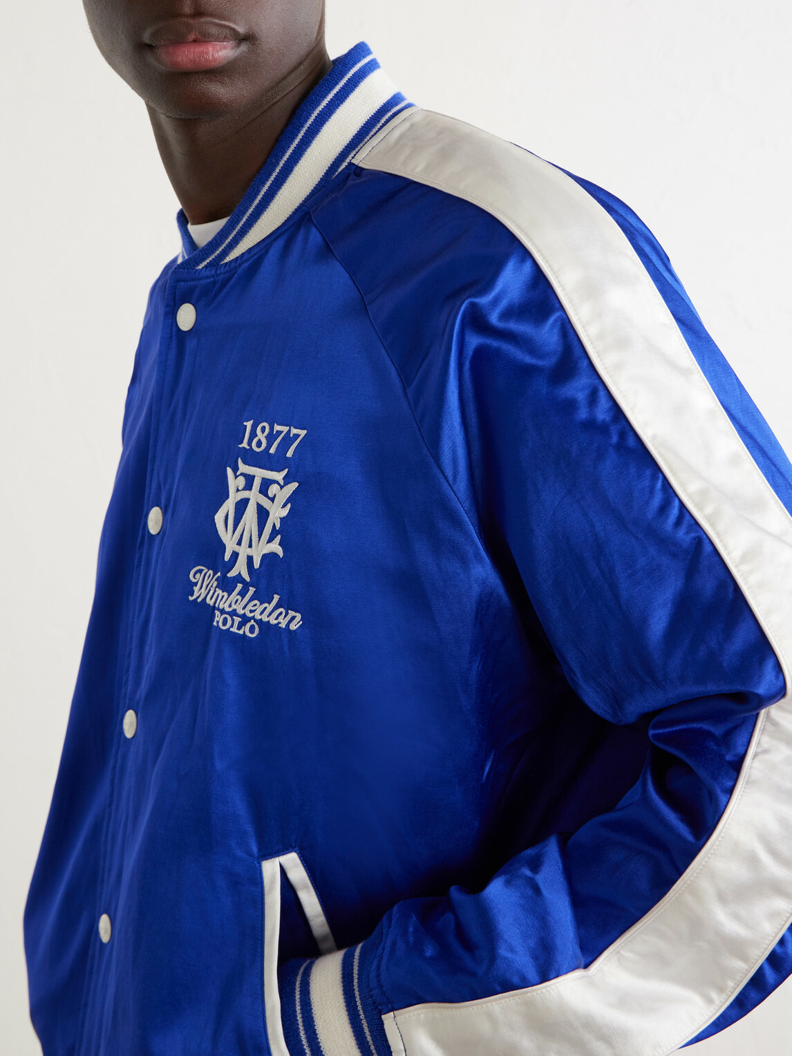 Polo Ralph Lauren - Wimbledon Cotton-Blend Woven Bomber Jacket - Blue