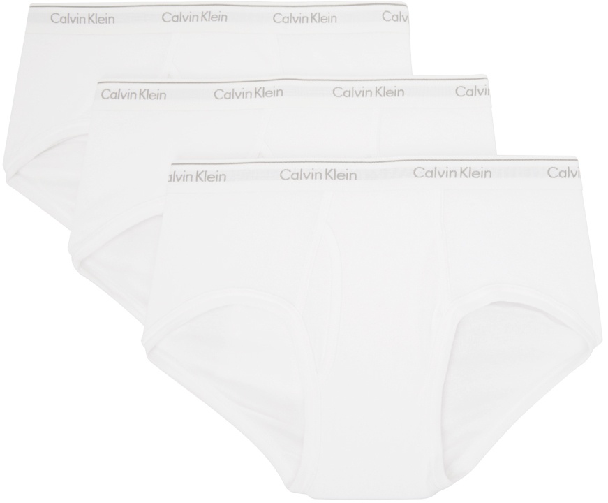 Photo: Calvin Klein Underwear Three-Pack White Classics Briefs