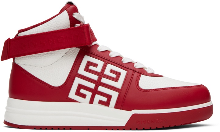Photo: Givenchy Red & White G4 High-Top Sneakers