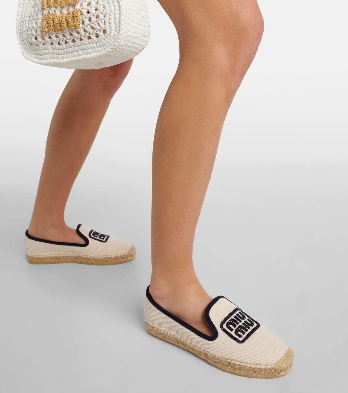 Miu Miu Logo embroidered drill espadrilles