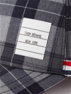 Thom Browne - Shell-Trimmed Checked Wool-Blend Twill Baseball Cap - Gray