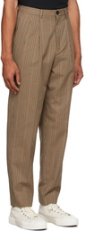 PS by Paul Smith Brown Check Pleated Trousers