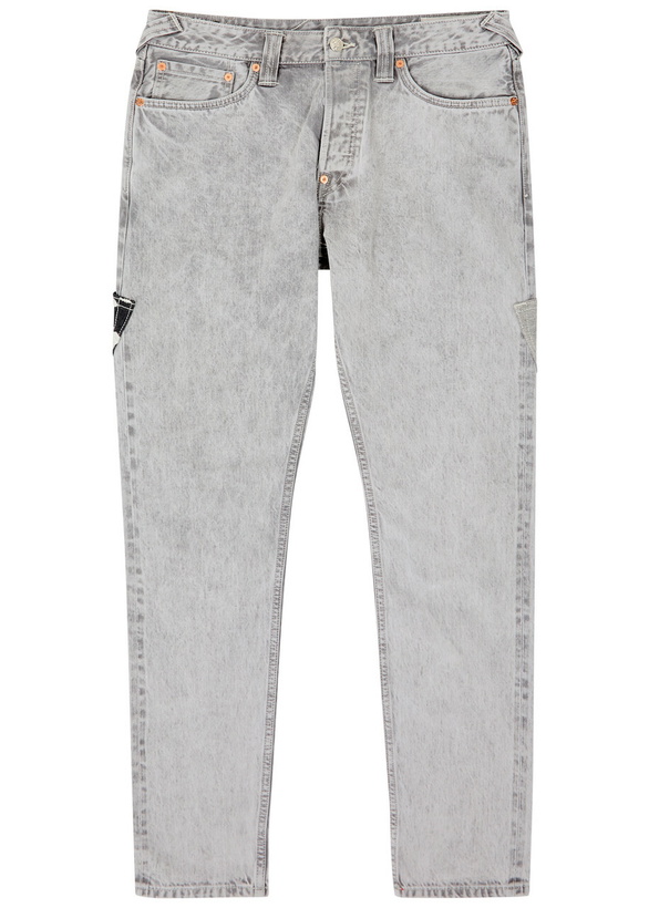 Photo: Evisu Logo-embroidered Slim-leg Jeans Grey