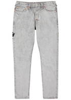 Evisu Logo-embroidered Slim-leg Jeans Grey