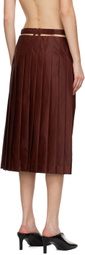 UMBER POSTPAST Brown Pleated Midi Skirt