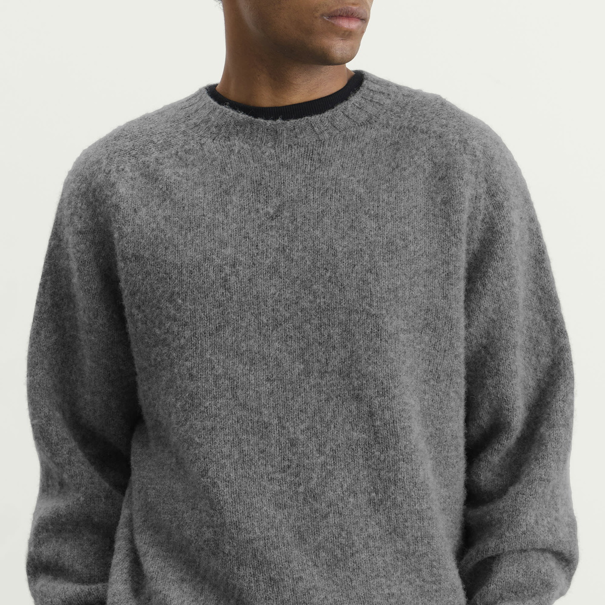YMC Men's Suedehead Crew Knit in Grey