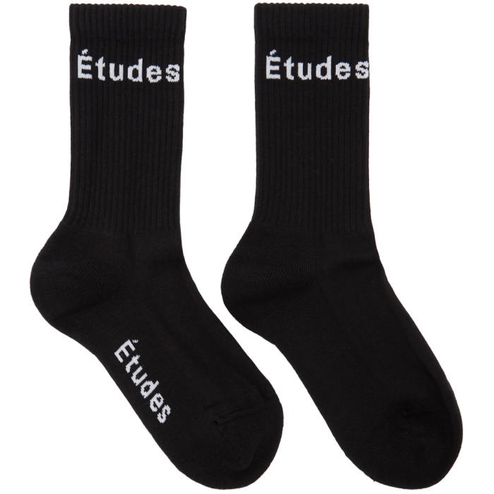 Photo: Études Black Logo Track Socks 