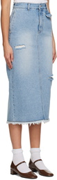 Kijun Blue Guggenheim Denim Midi Skirt