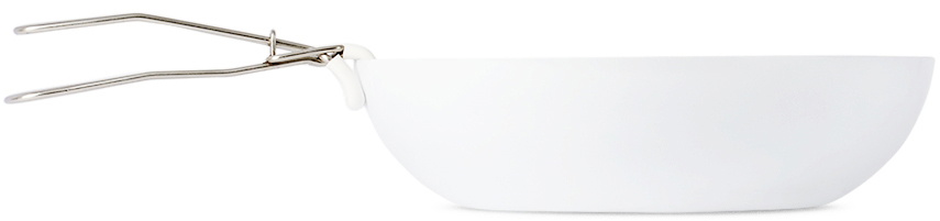 knIndustrie White ABCT Flat Bottom Wok, 32 cm
