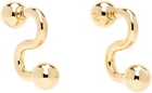 Sportmax Gold Monogram Earrings