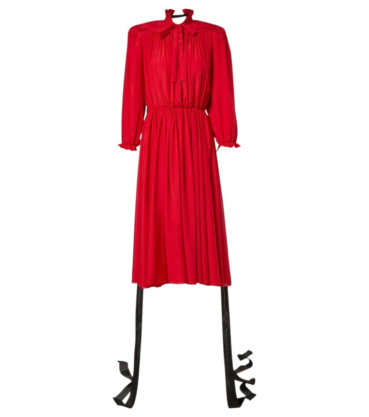 Photo: Balenciaga Bow-detail lace-up silk midi dress