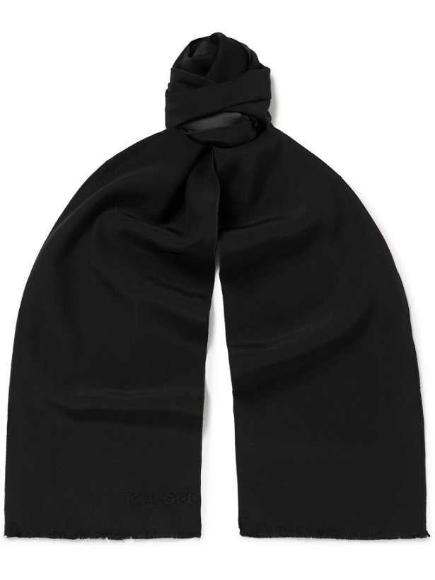 Photo: TOM FORD - Logo-Embroidered Silk Scarf