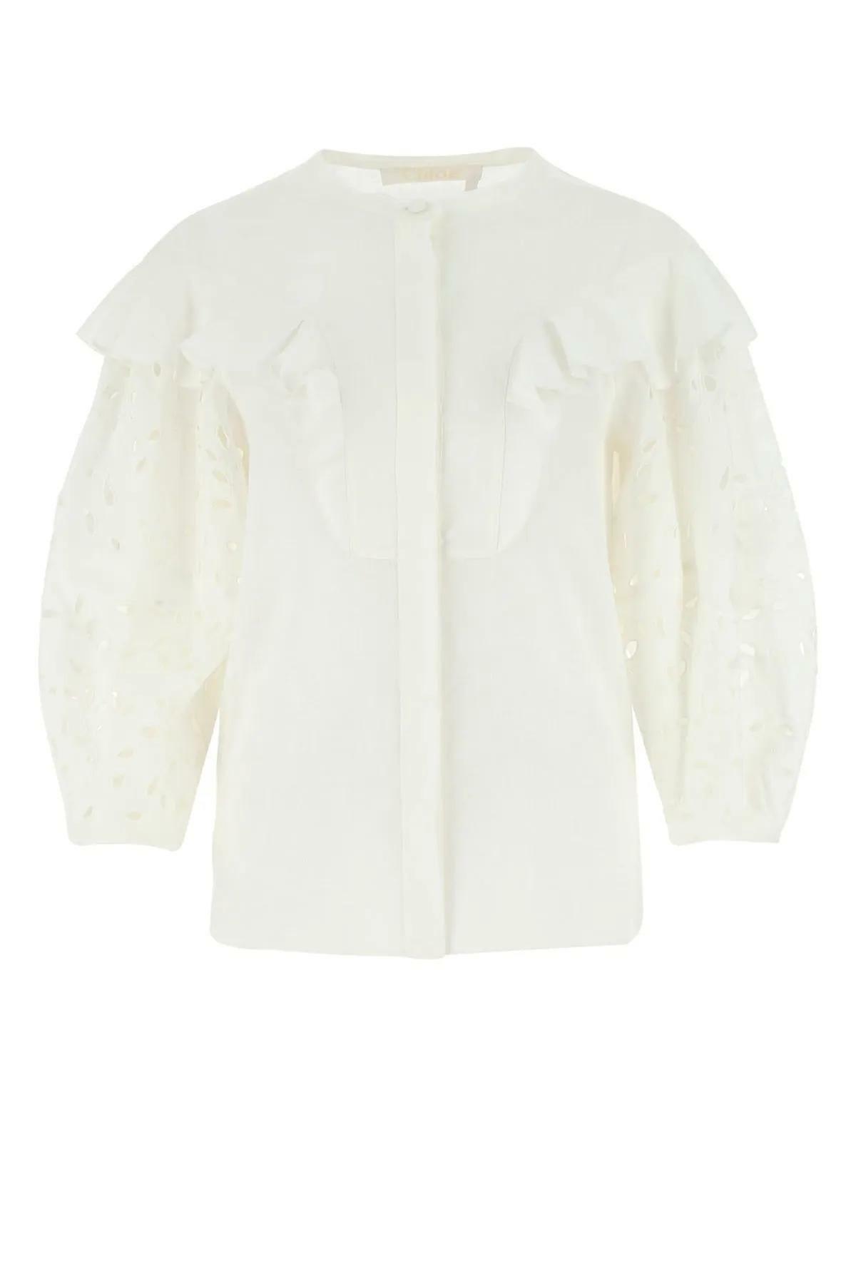 Wendy Linen Blended Blouse - Ivory