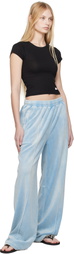 alexanderwang.t Blue Crushed Velour Lounge Pants