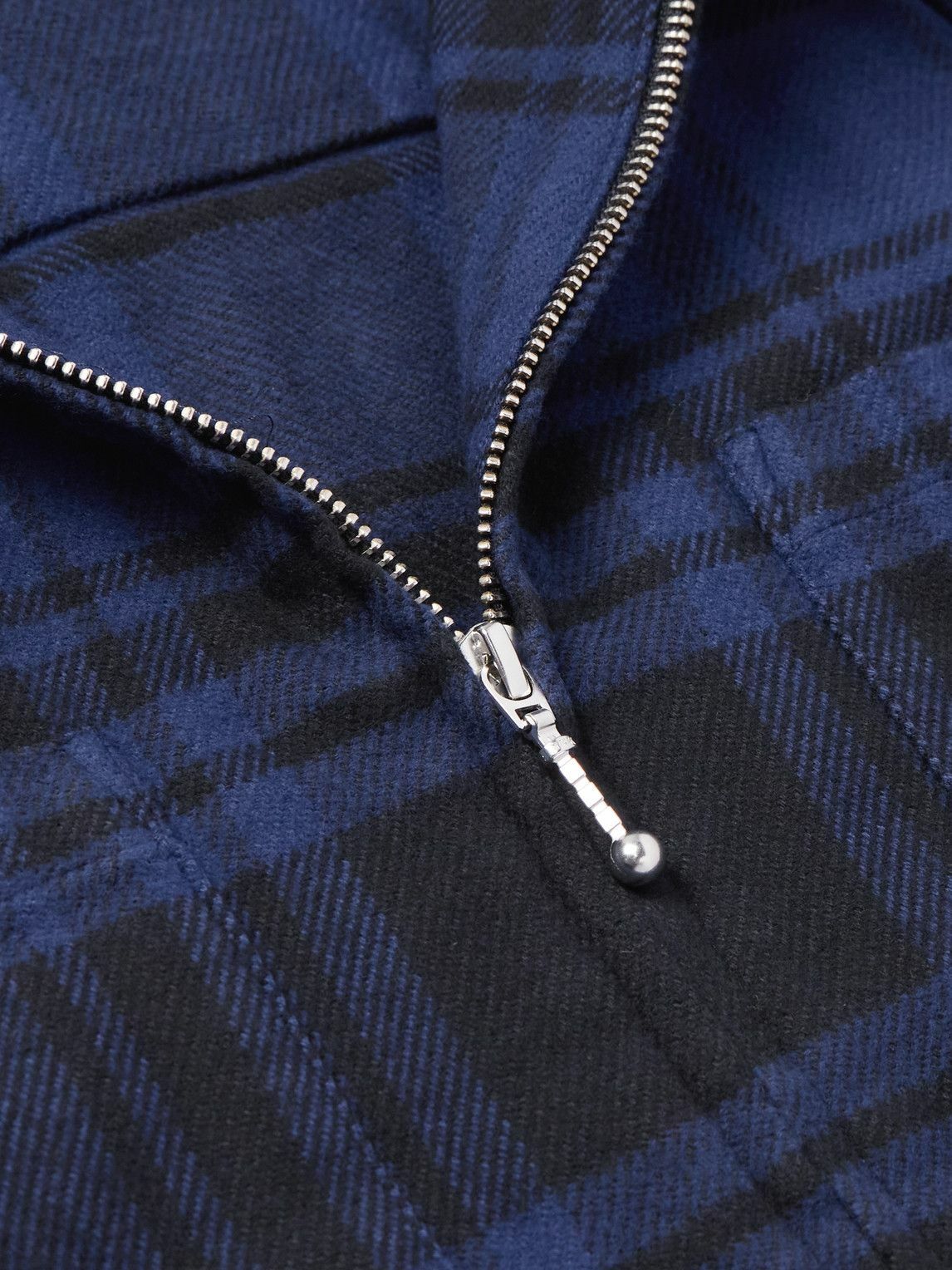 Noah - Cotton-Flannel Zip-Up Overshirt - Blue Noah NYC