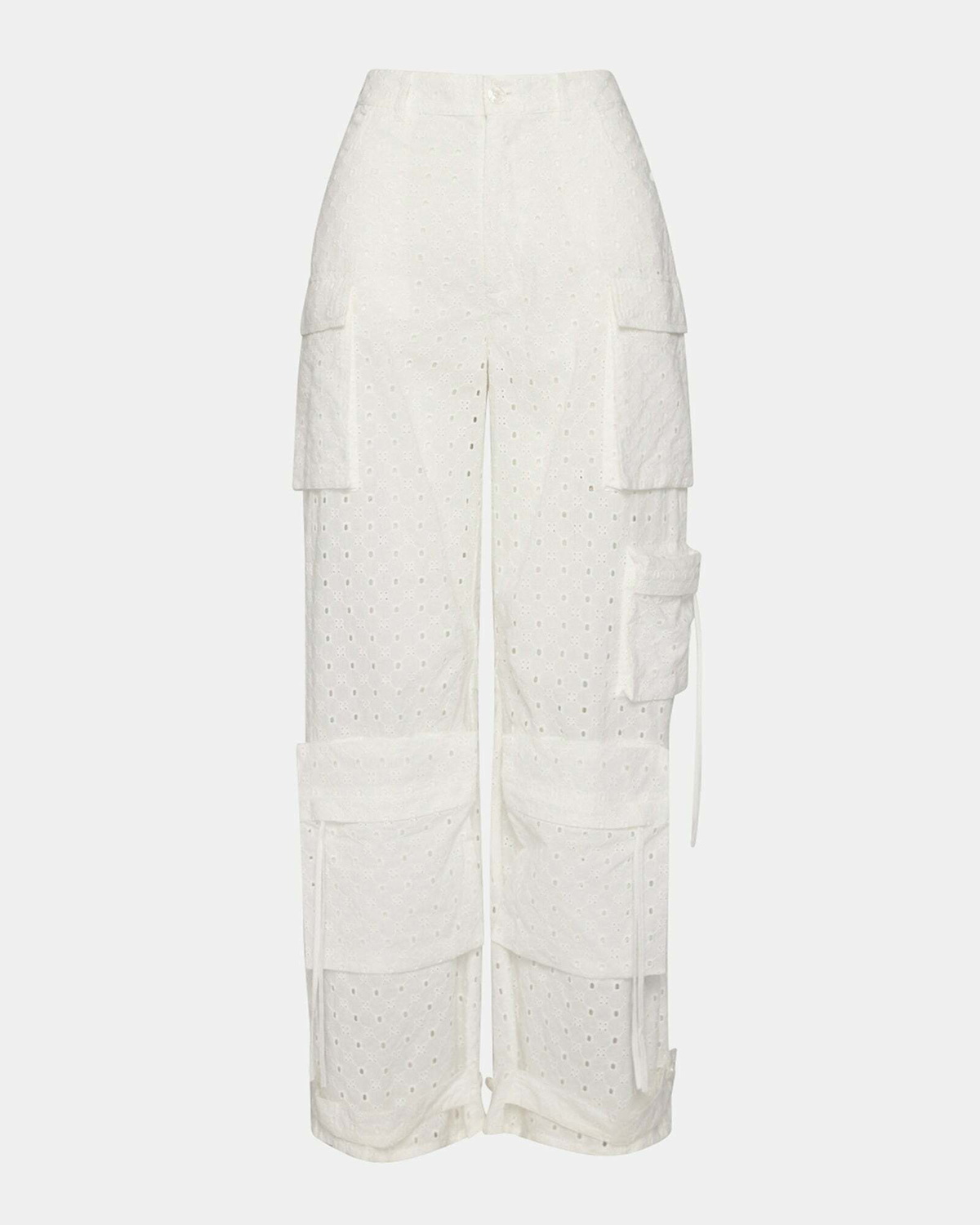 Steve Madden Duo Pant Eyelet Pants in White
