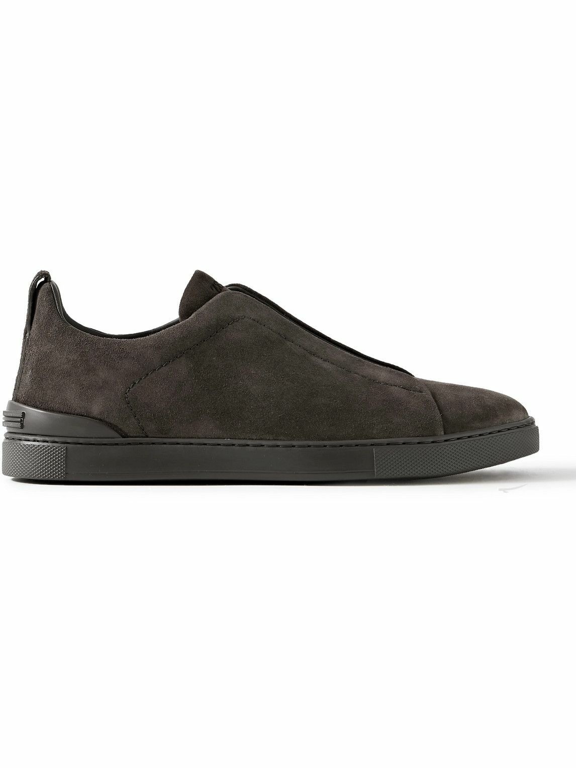 Zegna - Triple Stitch Suede Sneakers - Brown Zegna