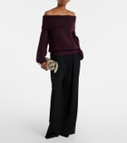 Jardin des Orangers Off-shoulder cashmere and silk sweater