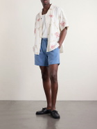 Kardo - Olbia Straight-Leg Cotton Drawstring Shorts - Blue