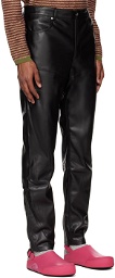 Eckhaus Latta Black Paneled Faux-Leather Pants