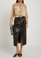 Khaite Argo Floral-appliquéd Silk-chiffon Shirt Beige