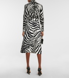 Dolce&Gabbana - Zebra-print cady midi skirt