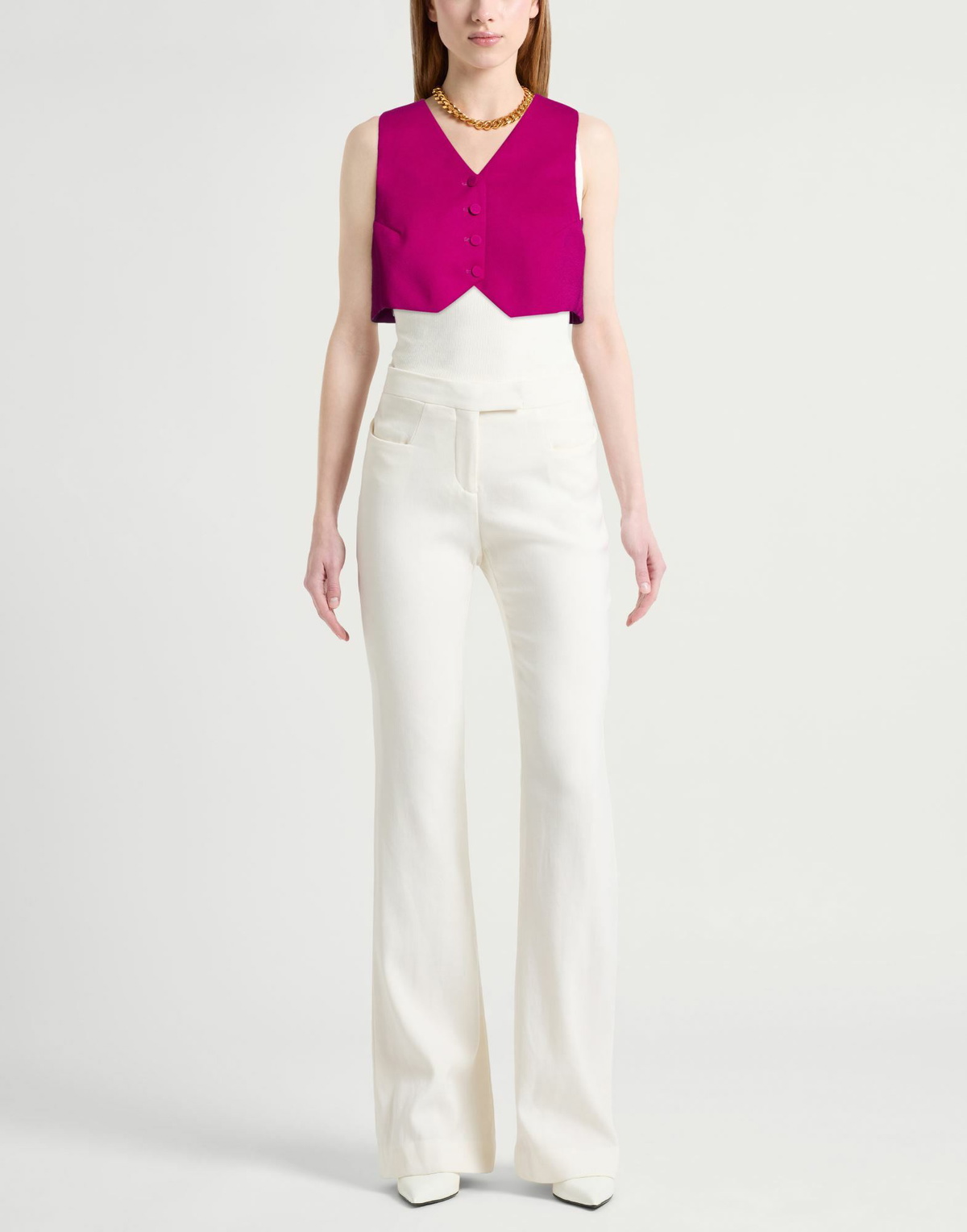 The Andamane Womens Tailored Vest in Magenta