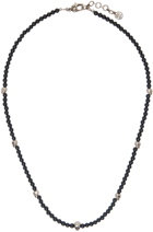 Alexander McQueen Black Long Bead Necklace