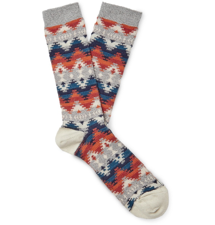 Photo: Anonymous Ism - Cotton-Blend Jacquard Socks - Gray