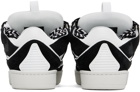 Lanvin Black & White Leather Curb Sneakers