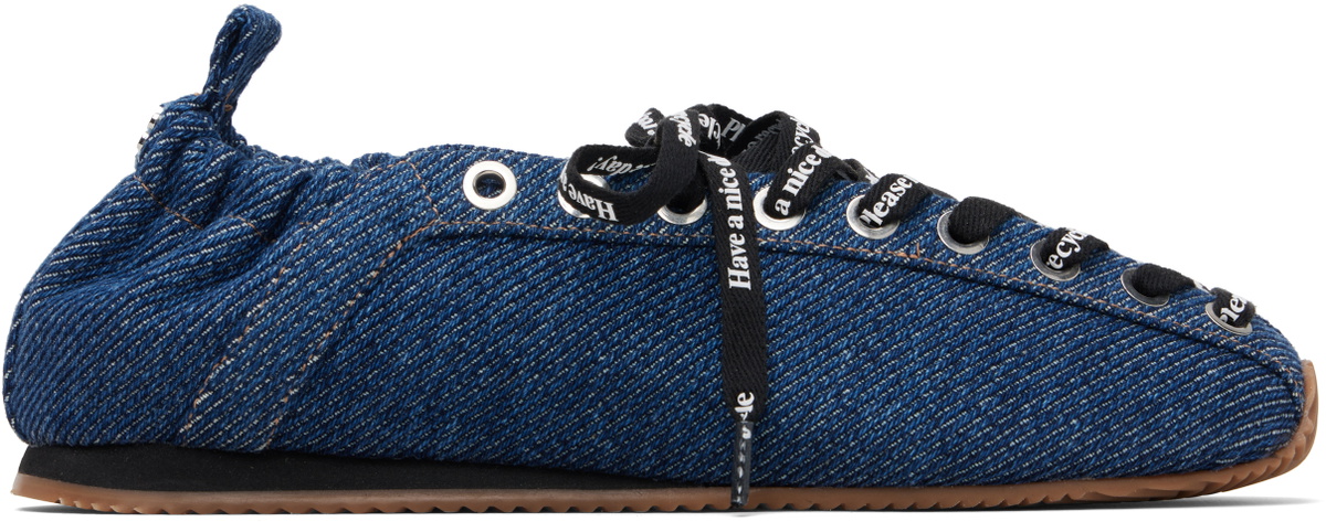 GANNI Navy Sporty Ballerina Flats
