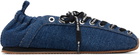 GANNI Navy Sporty Ballerina Flats