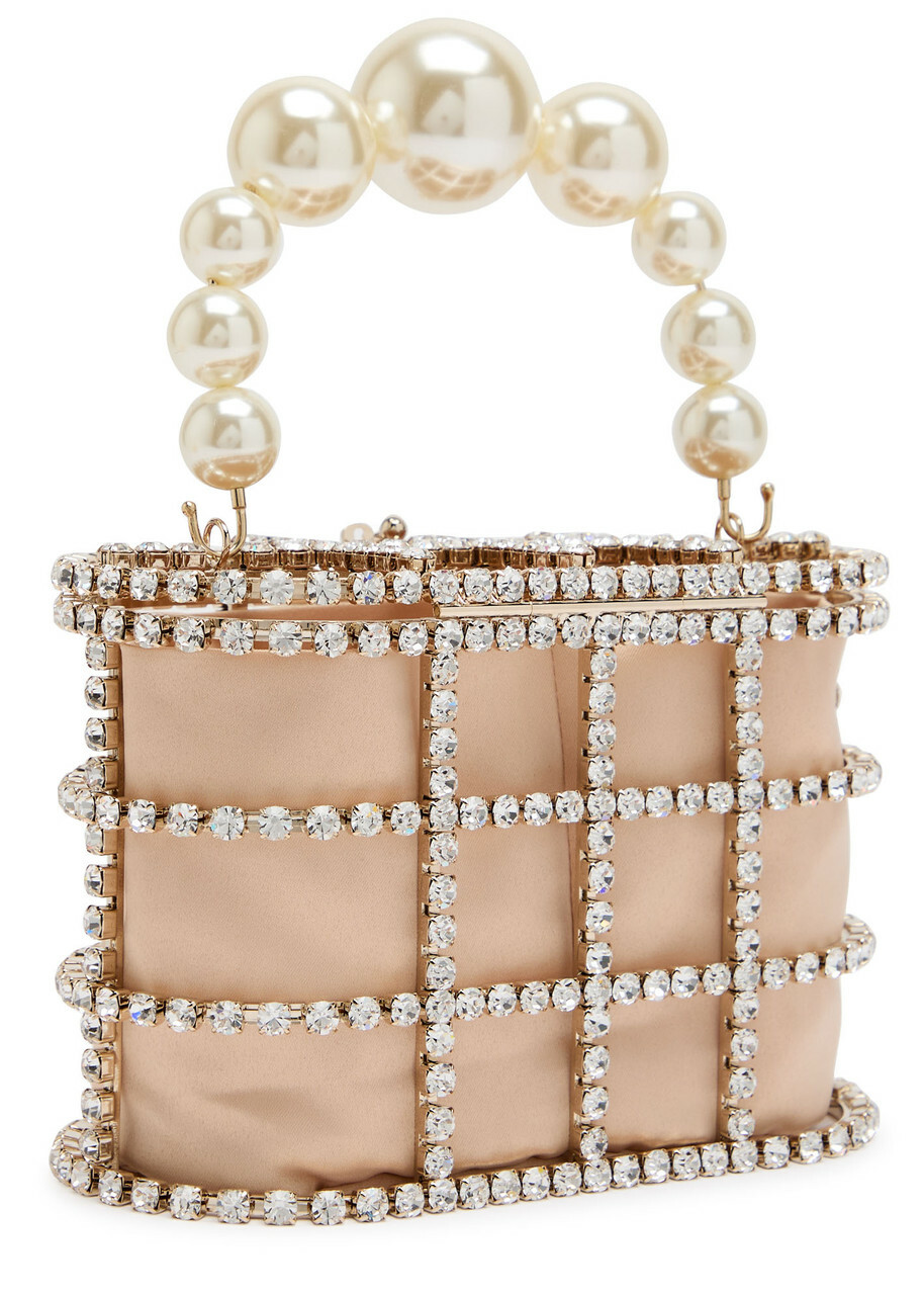 Rosantica Holli Crystal-embellished Satin top Handle bag - Gold - One Size