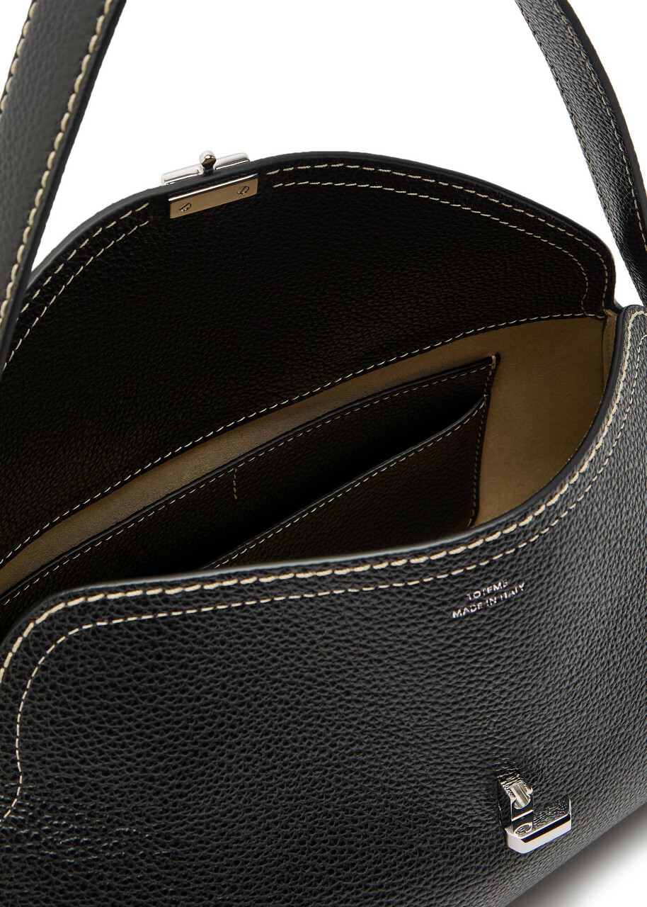 Toteme T-lock Grained Leather Shoulder bag - Black - One Size