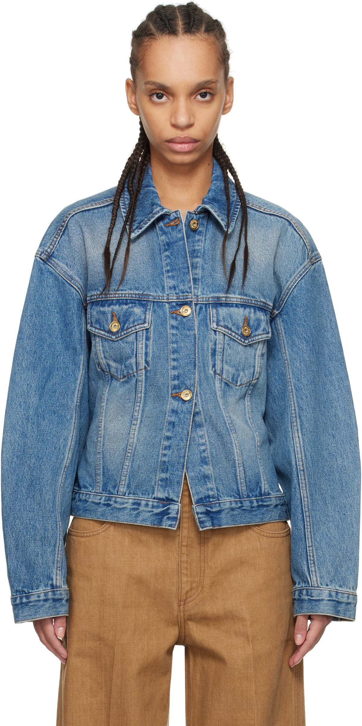 JACQUEMUS Blue Les Sculptures 'La chemise de-Nîmes' Denim