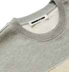 McQ Alexander McQueen - Appliquéd Mélange Fleece-Back Cotton-Jersey Sweatshirt - Gray