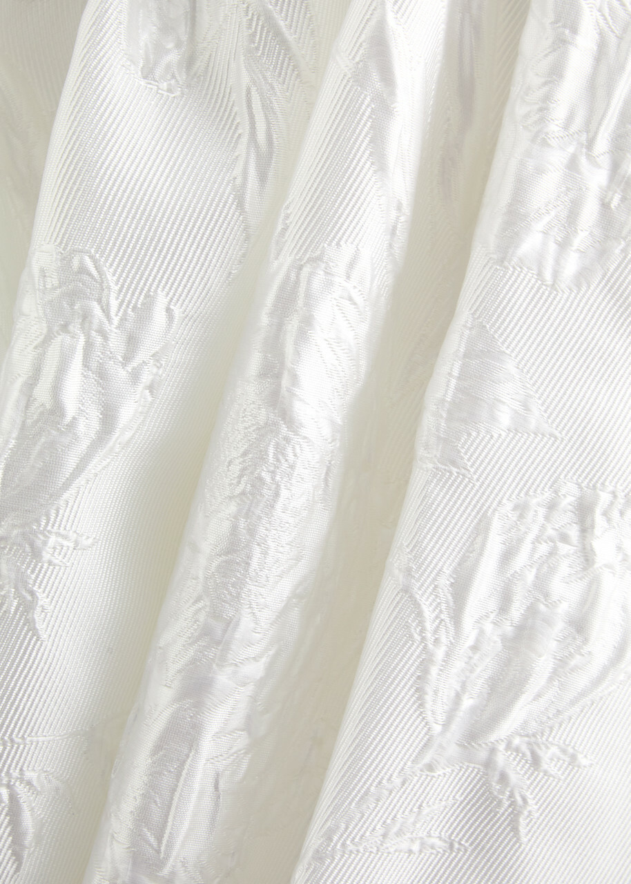 Clea Anton Floral-jacquard Twill Midi Dress White