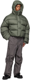 Entire Studios Green Hooded Down Jacket