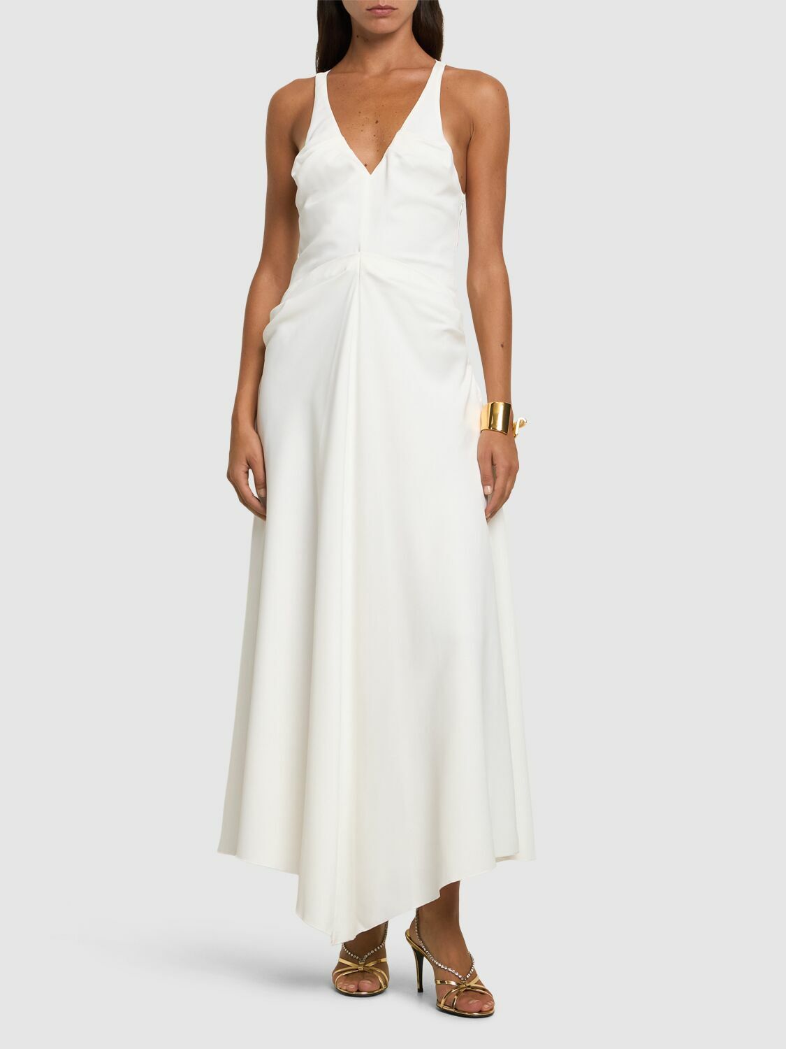 国内発| VICTORIA BECKHAM ウール混クレープ ミディドレス VB BODY VICTORIA BECKHAM Metallic stretch-knit midi dress